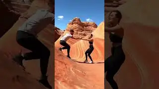 Still can&rsquo;t believe we were able to hike The Wave this year! 🏜️ #thewave #arizona #couples #travel #