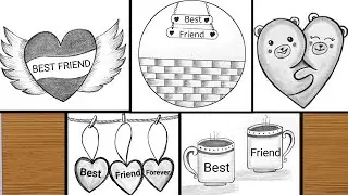 Best Friends Drawing Ideas - pencil sketch | Easy Drawing Ideas for beginners| BFF Drawing Ideas Art