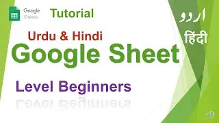 Google Sheet Level Beginner Tutorial Urdu Hindi