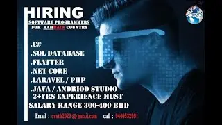 Software Prog.for bahrain salary 300-400 BHD-Sales Engineer-Store Keeper 130 KD-Petrol Filler etc.