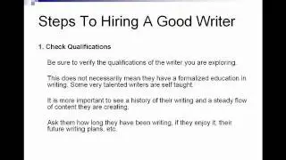 Hiring Content Writers
