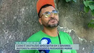 Homem morre em batida entre carro e &aacute;rvores em avenida de BH