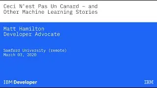 Ceci N'est Pas Un Canard &ndash; and Other Machine Learning Stories
