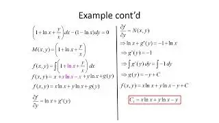Differential Equations: Exact Equations