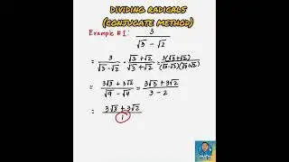 DIVIDING RADICALS | CONJUGATE METHOD | GRADE 9 MATHEMATICS | @MathematicsWithSirJM 