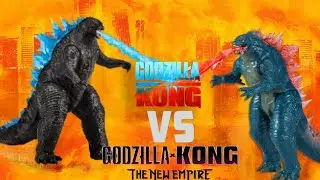 GVK toys vs. GXK toys. Round 1. Godzilla with Heat Ray vs. Godzilla evolved.