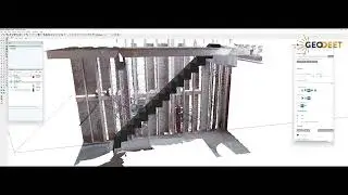 Metalen trap in puntenwolk met SketchUp Geodeet