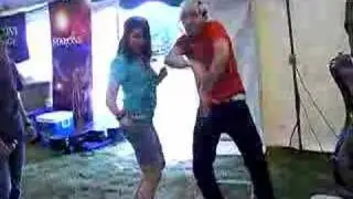 Chapstique dancing on cardboard