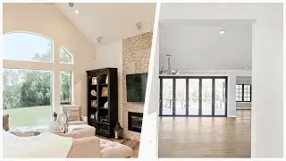 75 Living Space With A Hanging Fireplace And A Stacked Stone Fireplace Design Ideas You'll Love 🔴
