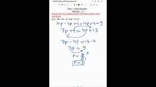 Linear Equation : solve 10p - (3p - 4) = 4(p + 1) +9 and check your answer