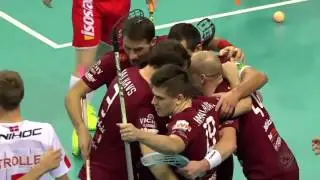 Latvijas florbola izlase PČ 1/8 finālā pēcspēles metienu sērijā piekāpjas Dānijai