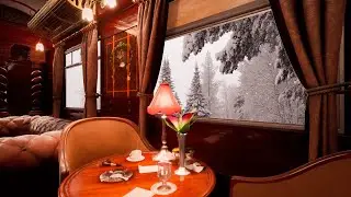 Cozy Winter Coffee Shop Ambience a Snowy Night - 8 Hours Relaxing Piano Music for Stress Relief