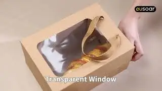 20 Bolsas De Regalo Papel Kraft Con Ventana Transparente