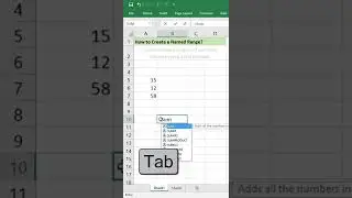 Create a Named Range in Excel #Shorts