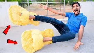 Making Largest Slippers Using Foam Spray | हमने बनायीं सबसे बड़ी अनोखी चप्पल |