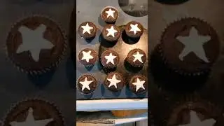 Captain America cake and cupcakes.