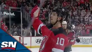 Devils' Alexander Holtz and Simon Nemec Combine for Sweet Give-and-Go On Tying Goal