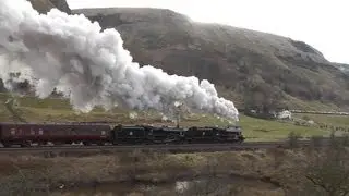 44871 + 45407 powering up the Copy Pit Line on 'The Tin Bath' 17th March 2013