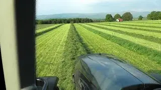 Silage '18 - Raking and Lifting, Cab View.