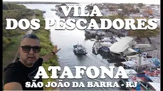 VILA DOS PESCADORES DE ATAFONA - CAMINHO DOS BARCOS PARA O MAR, #barcos #pescaria - DRONE DJI MINI 2
