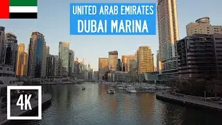 Walking in Dubai Marina, Dubai, UAE (Binaural City Sounds) City Ambience