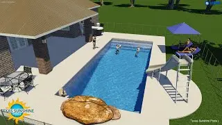 New Pool with Jumping Rock and Slide