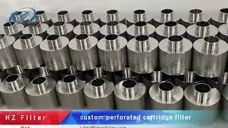 stainless steel perforated cartridge filter, coarse filter elements