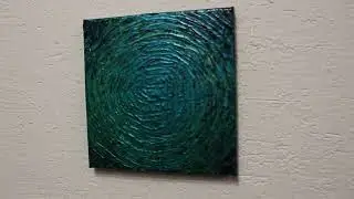 Peinture au couteau : Petit &eacute;clat bleu vert iridescent.