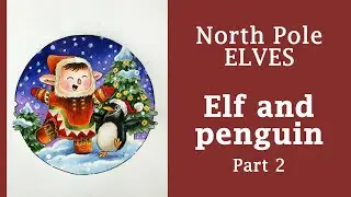 Elf and penguin. Part 2 #Coloring in 'North Pole Elves' #adultcoloring #christmascoloring