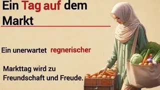 🌧️ Learn German Through Stories | A Rainy Day at the Market 🛒 | Simple German for Beginners