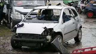 Fiesta Frenzy Destruction Derby - All Fiesta 'Back to Basic' Bangers, Hednesford Raceway 02/04/2018