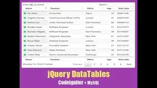 DEMO Tutorial Menggunakan jQuery DataTables dengan Codeigniter dan MySQL