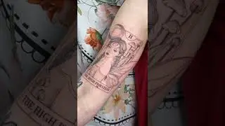 💚 Tarot Card Lady Tattoo By Amber.tattoo #tattuba #tattoo #tattooartist #shorts #tarotcards #inked