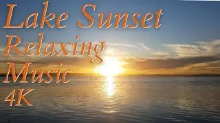 Relaxing Sunset over the lake with Music | Lake Sunset with birds | Meditation Music