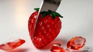 Would you take a bite? Watch this glass strawberry get perfectly sliced! 💎