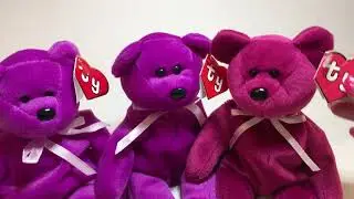 Ty Beanie Baby New Face Magenta Teddy vs Fake NF Magenta Teddy