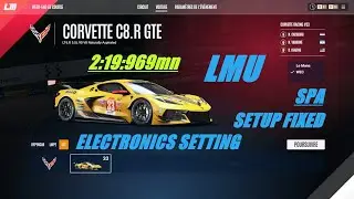 LMU, CHEVROLET CORVETTE C8 R GTE, SPA, SETUP FIXED, ELECTRONICS SETTING