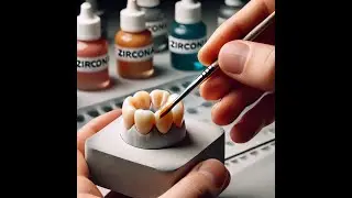 Zirconia Crowns Coloring Like professional with effects ZrO2 befor sintering