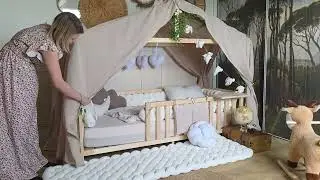 Installation du ciel de lit cabane mod&egrave;le B - Les tresses &agrave; Sissou 