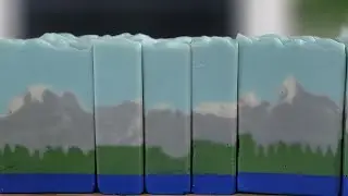 Making PNW a cold process soap landscape soap without special equipment👍🏾😁