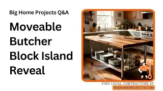 Movable Butcher Block Prep Island With Locking Casters