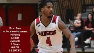 Brian Free  vs SNU 16 Pts 5 Rebs  4 Assists 2 Steals 6-8 FG   4-6 3pts