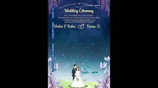 Christian wedding invitation video of Catholic family in english with  Night garden design 86