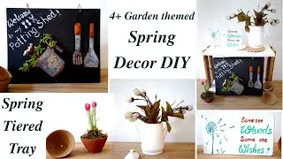 Garden themed Spring Decor DIY & Spring Tiered Tray Decorate with Me