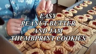 PEANUT BUTTER AND JAM THUMBPRINT COOKIES - Easy Peanut Butter and Jam Cookie Recipe