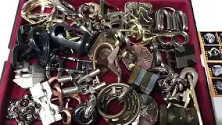 *68* HANAYAMA COLLECTION STEEL SILVER GOLD COOPER PUZZLE CAST FROM LEVEL 1-EASY- TO LEVEL 6-EXPERT-