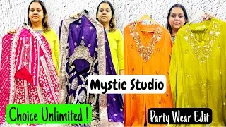 Exclusive Party Wear Suits, Indo Western, Cord Set, Shirts, Sharara Set, Kaftan at Mystic Studio.
