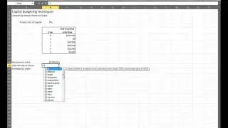 Capital Budgeting Techniques in Excel