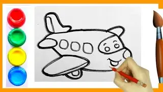 Aroplane Drawing FOR KIDS । Jahaj ka chitra । Jahaj ka chitra kaise banaye । Kids drawing step 