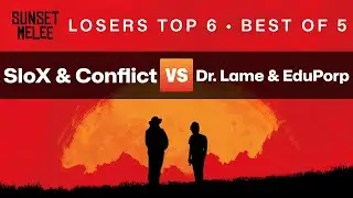 Sunset Melee Losers Top 6 &mdash; SloX & Conflict vs Dr  Lame & EduPorp &mdash; Super Smash Bros  Melee